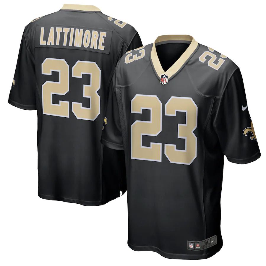 Men New Orleans Saints #23 Marshon Lattimore Nike Black Game Player NFL Jersey
